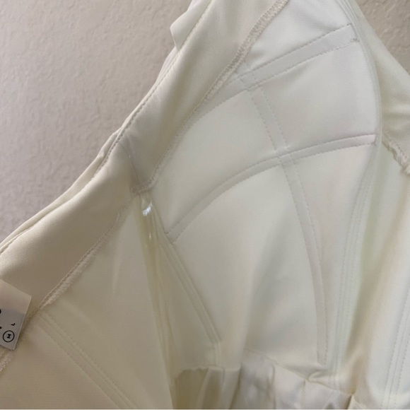House of CB Emanuela Ivory Draped ruched Satin Corset mini Dress size M - Picture 12 of 16